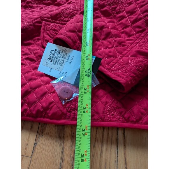 Requirements Womens Quilted Embroidered Jacket 2X Red Polyester NWT - Picture 7 of 8